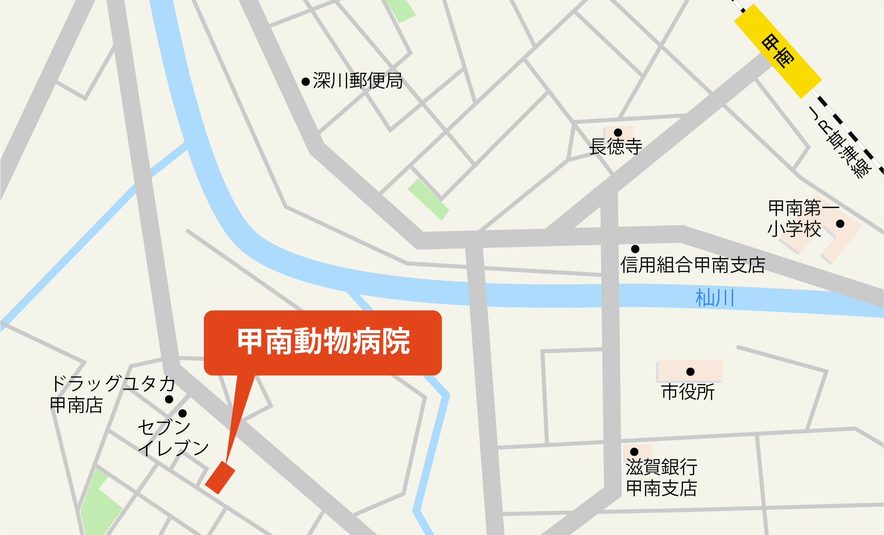 ベイサイドアニマルクリニックへの地図は以下のリンクからご覧いただけます